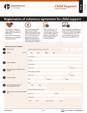 New Zealand Voluntary Child Support Agreement