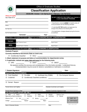 Sacramento State Classification Application
