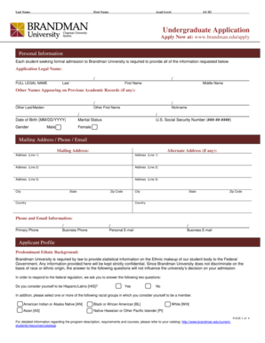 Brandman University Undergraduate Application