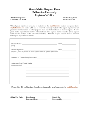 Grade Mailer Request Form
