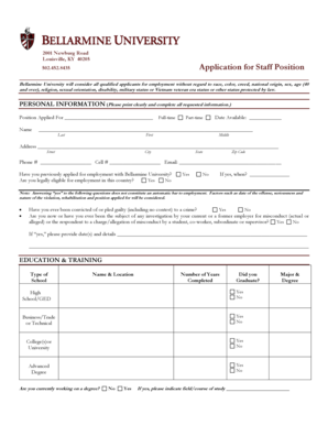 Application for Staff Position
