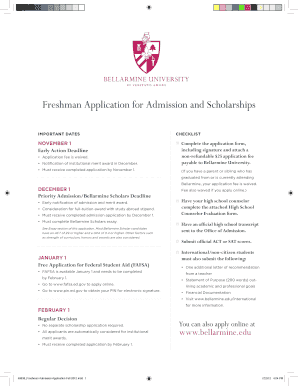 Bellarmine University Freshman Application and Scholarships
