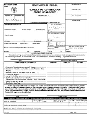 Planilla de Contribución sobre Donaciones