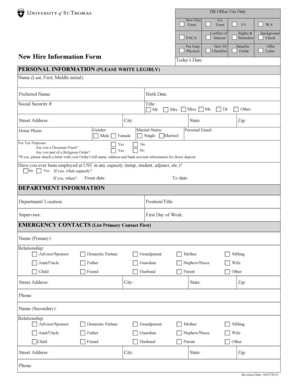 New Hire Information Form