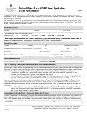 Federal Direct Parent PLUS Loan Application