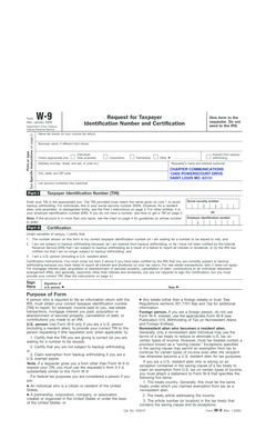 Form W-9 Request for Taxpayer Identification Number and Certification