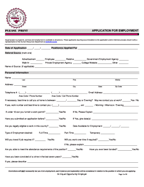 Application for Employment