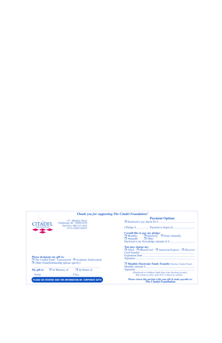 The Citadel Foundation Pledge Form
