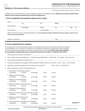 Employer Recommendation Form
