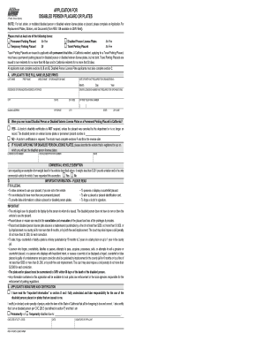 California Disabled Person Placard Application