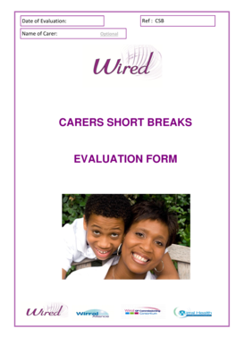 Carers Short Breaks Evaluation Form