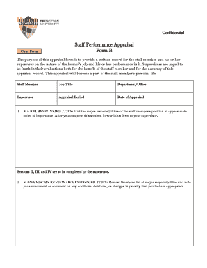 Staff Performance Appraisal Form B - Princeton University - princeton