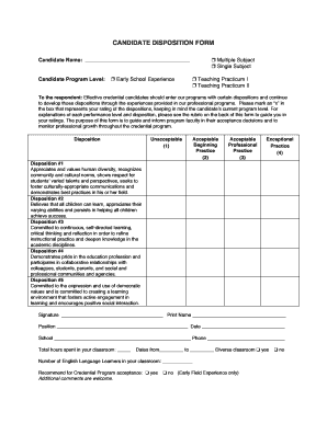Candidate Disposition Form