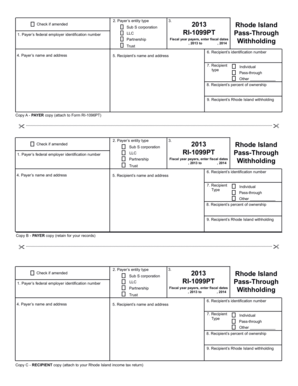 Rhode Island RI-1099PT Pass-Through Withholding Form