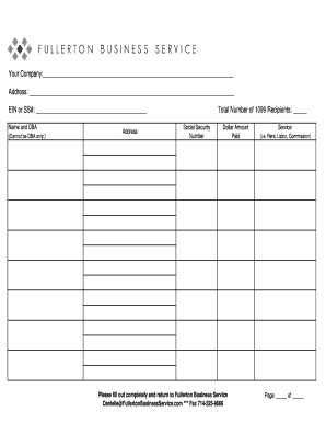 1099 Recipient Form