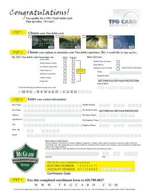 TFG Visa Debit Card Enrollment Form