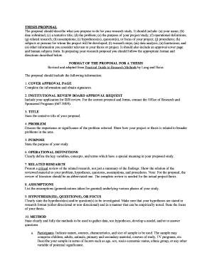 Thesis Proposal Form