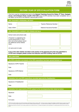 Second Year EPD Evaluation Form