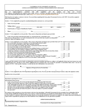 California State University Consultant Determination Checklist