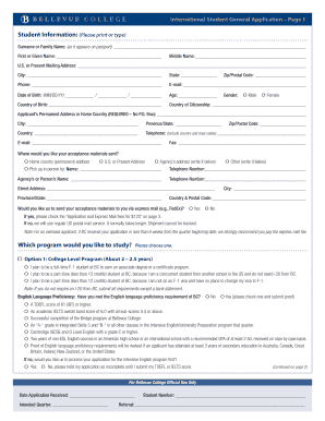 International Student General Application