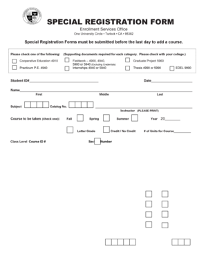 Special Registration Form