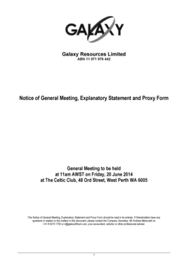Notice of General Meeting and Proxy Form