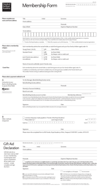 Royal Academy Membership Form