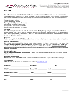 KAPLAN Entrance Exam for Nursing