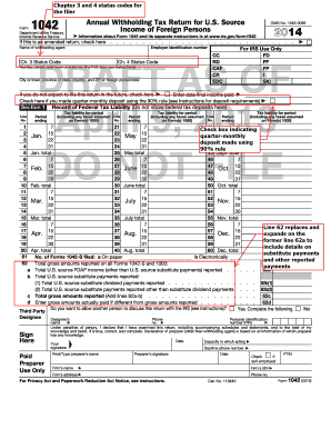 IRS Form 1042 Annual Withholding Tax Return