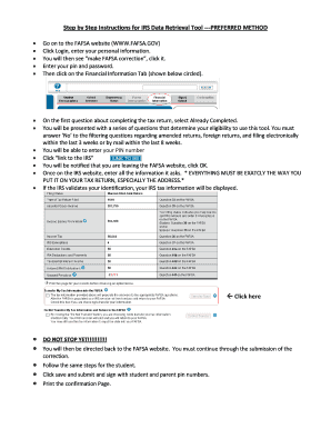 IRS Data Retrieval Tool Instructions