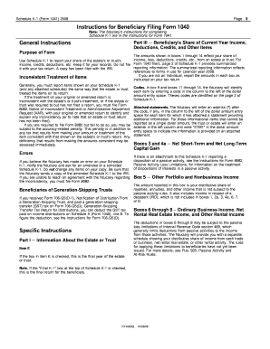 Schedule K-1 (Form 1041) 2008