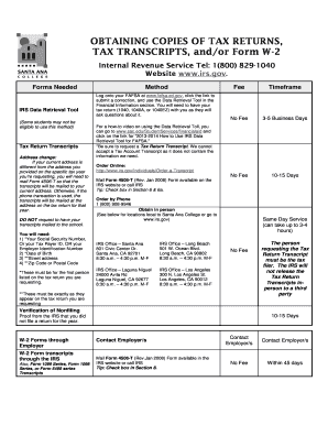 santa ana college transcripts