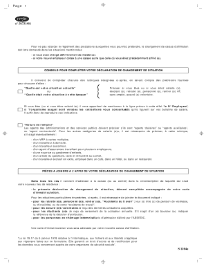 Déclaration de changement de situation