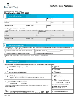 IRA Withdrawal Application