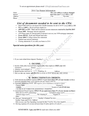 2014 US Federal Tax Return Form