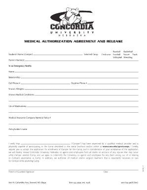 Medical Authorization Agreement and Release