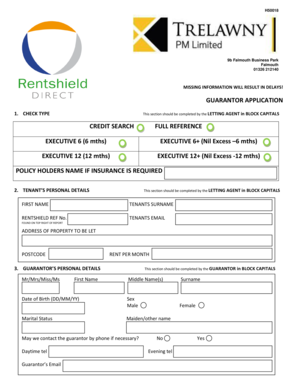 Guarantor Application Form