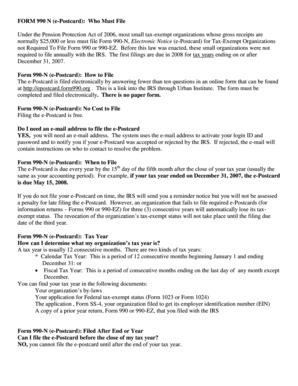 Form 990-N (e-Postcard) for Small Tax-Exempt Organizations