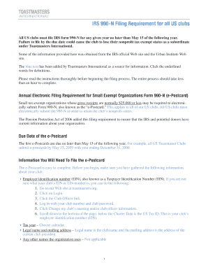 IRS Form 990-N Filing Requirement