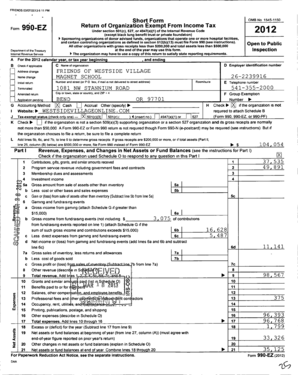 IRS Form 990-EZ 2012