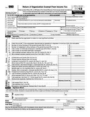 Form 990 Return of Organization Exempt From Income Tax