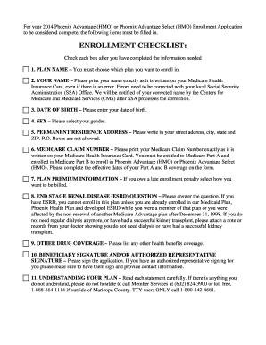 2014 Phoenix Advantage HMO Enrollment Form