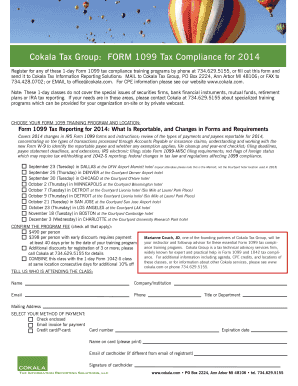 Form 1099 Tax Compliance Training Registration