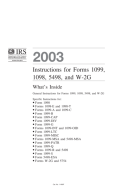 IRS Instructions for Forms 1099, 1098, 5498, and W-2G