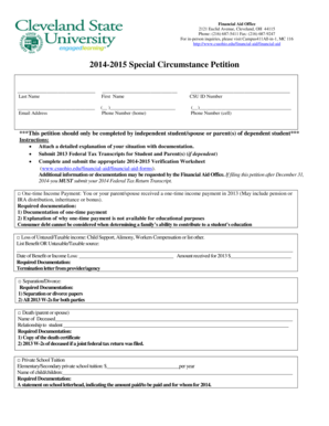 2014-2015 Special Circumstance Petition