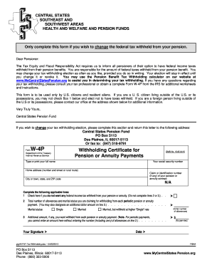 W 4 form 2024 printable - Form W4-P (Federal Tax Withholding) - Central States Pension Fund