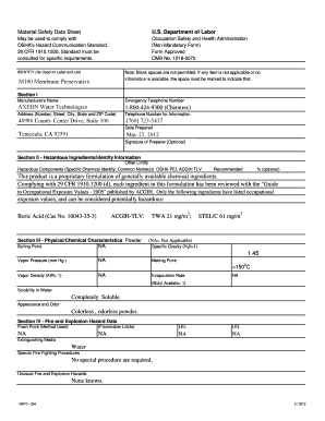 Material Safety Data Sheet