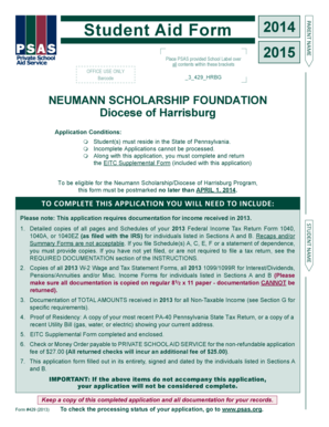 Neumann Scholarship Application Form