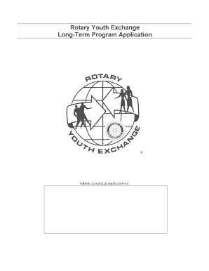 Rotary Youth Exchange Long-Term Program Application
