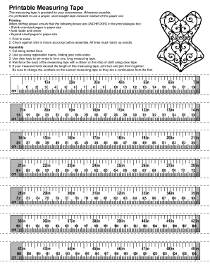 Fillable Online This measuring tape is provided for your convenience ...